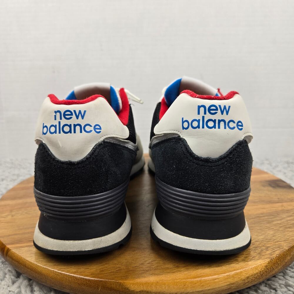 New Balance Mens 11D 574 Black Grey Royal Casual Classic Daily Sneaker ML574LB2 - Picture 2 of 13